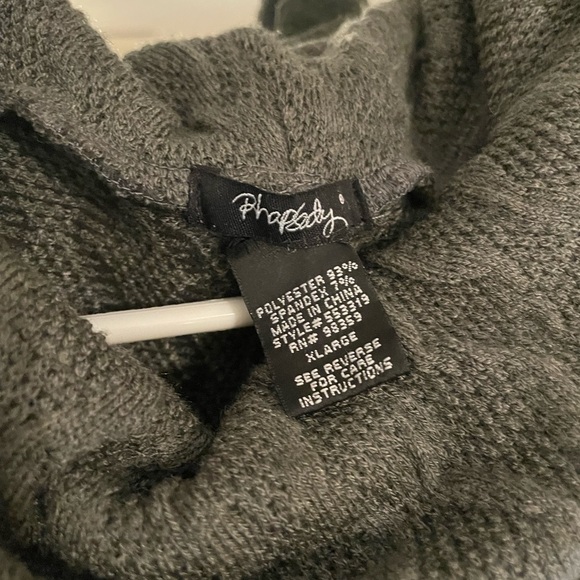 Rhapsody • Gray Cowl Neck Sweater Dress with Pockets - Picture 6 of 6